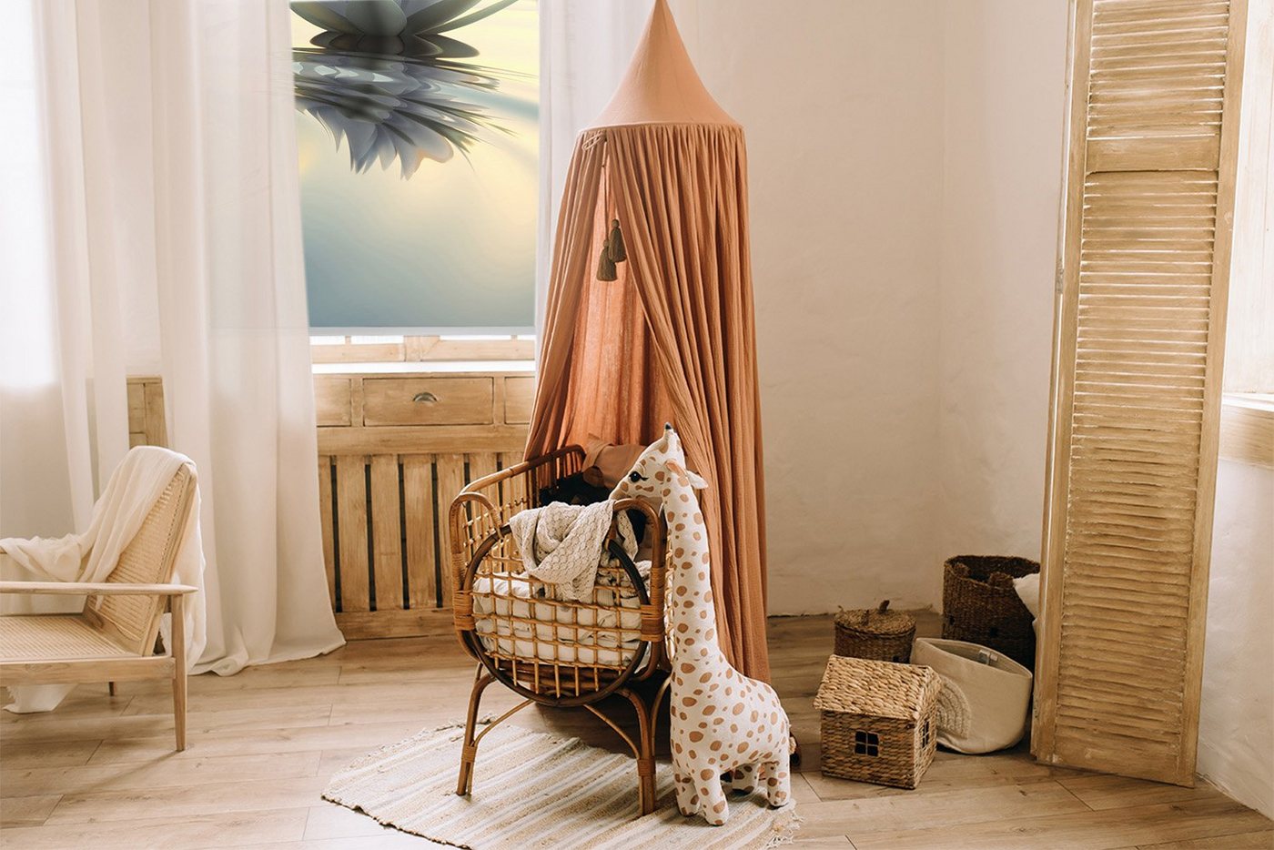 Rollo für Fenster mit Aufdruck Lotus Blume, Tulup, abdunkelnd, Verschraubung, Bedruckt Bild 5