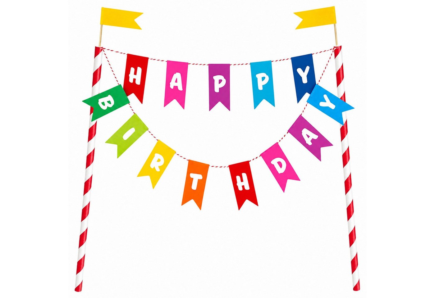 Unique Industries Inc. Papierdekoration Kuchen Deko 'Happy Birthday' Wimpelkette, Mehrfar Bild 4