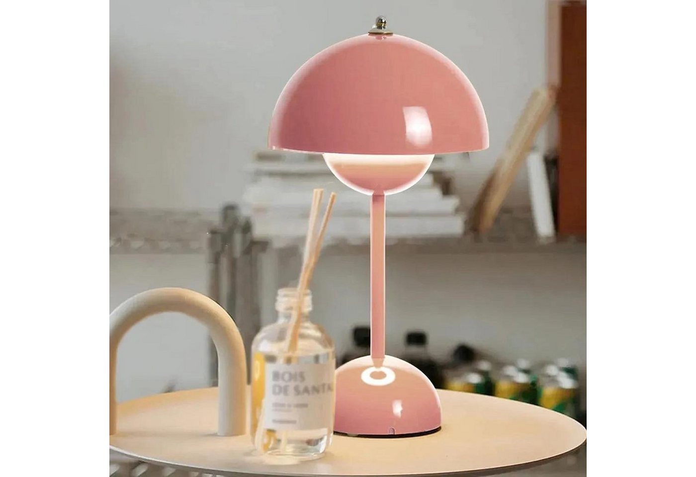 FELIXLEO Außen-Tischleuchte Kabellose Nachttischlampe, LED, Touch-Dimmer, 3 Lichtfarben Bild 4