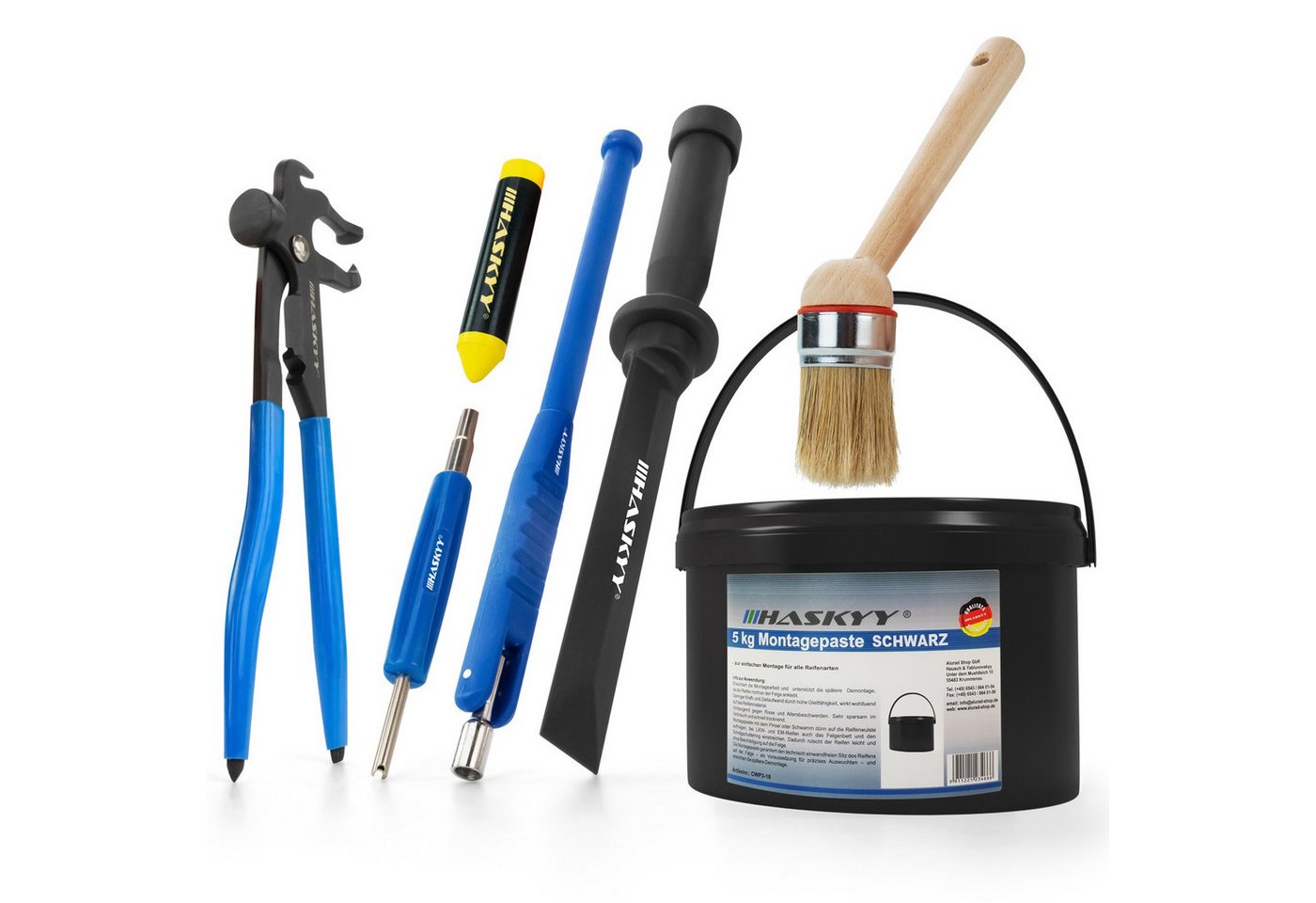 HASKYY Montagepaste Reifenmontagepaste 5kg Schwarz Set mit Montage- & Demontage Zubehör Bild 2