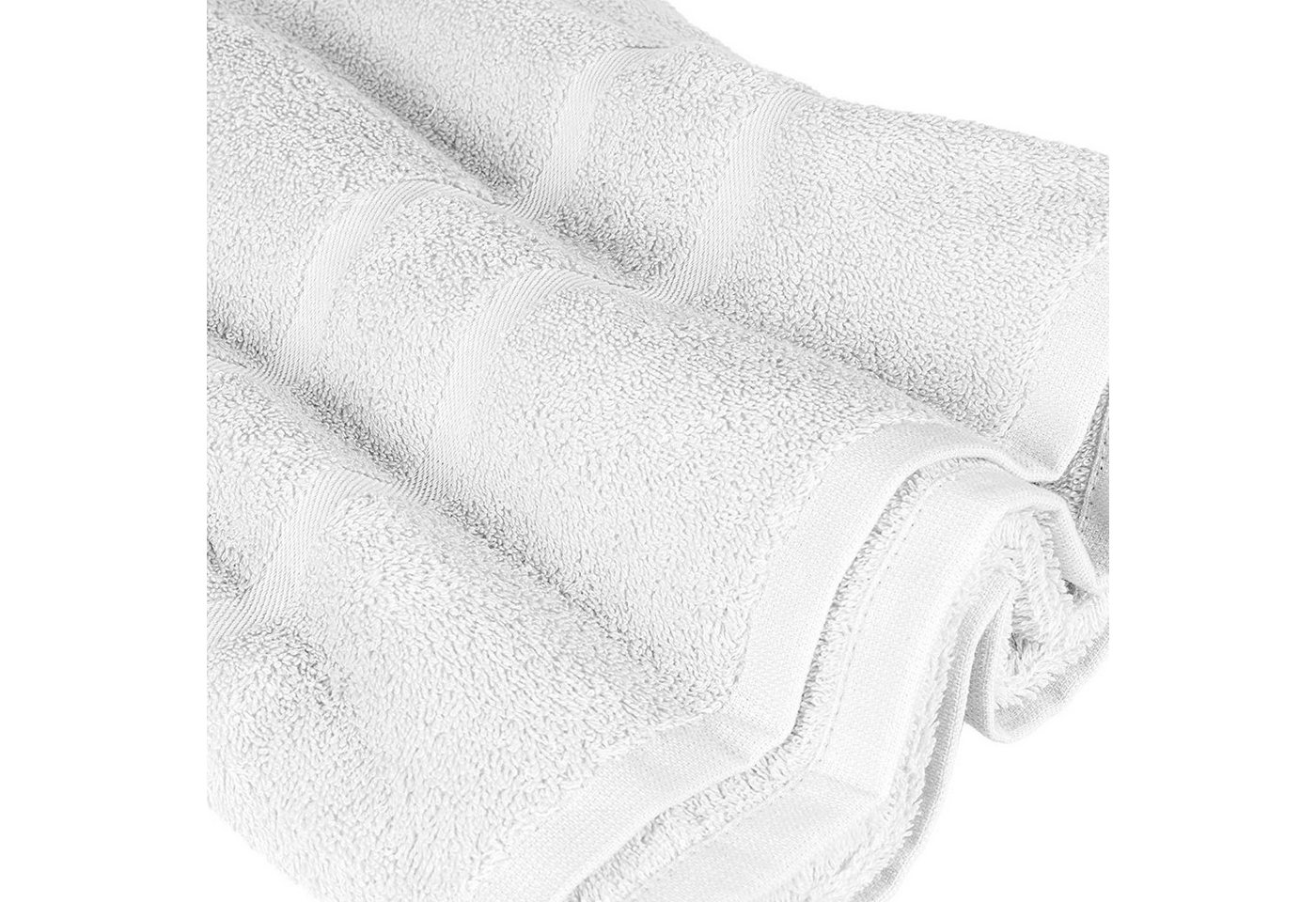 StickandShine Saunatuch 4er Set Premium Frottee Saunatücher 80x200 cm WEISS Frottee Bild 3