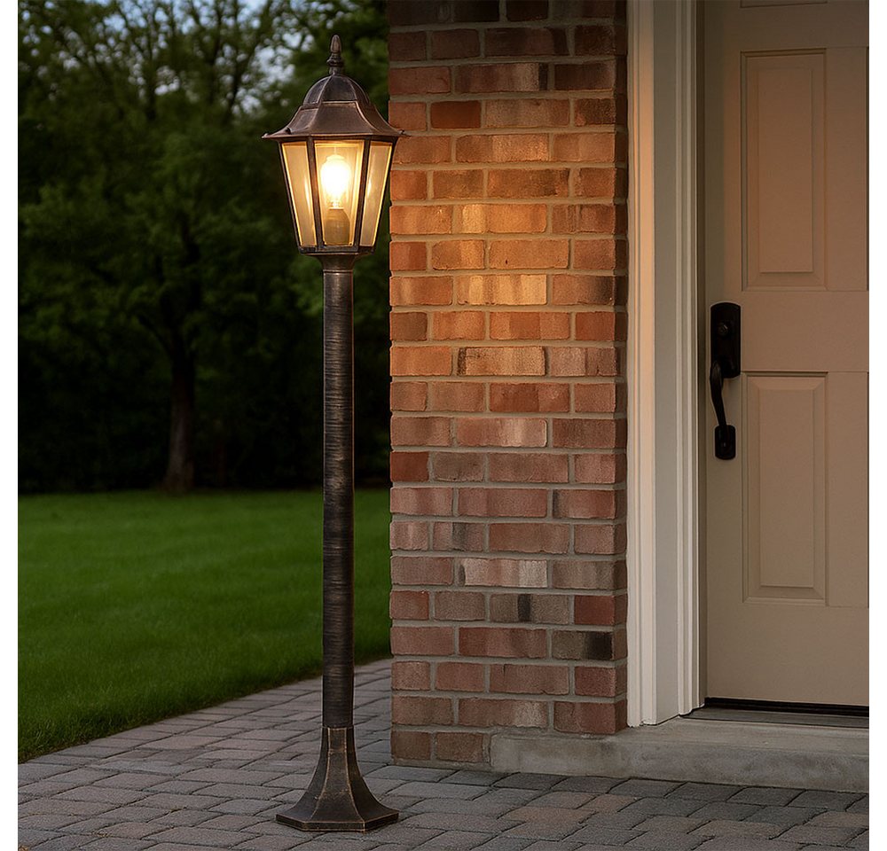 etc-shop LED Außen-Stehlampe, Leuchtmittel inklusive, Warmweiß, LED Kandelaber Stehleuchte Außenlampe Gartenlaterne antik Filament Bild 5