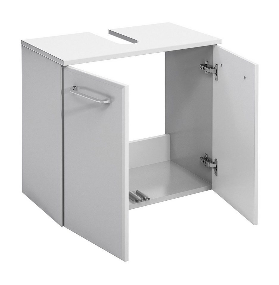 PELIPAL Waschbeckenunterschrank FILO, B 60 x H 53 cm, Weiß Hochglanz, 2 Türen mit Türdämpfer, Wandmontage Bild 2