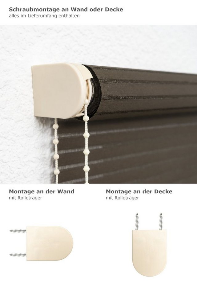 Rollo Basisrollo Holzdekor Streifen Braun, LYSEL®, halbtransparent, HxB 190x60cm