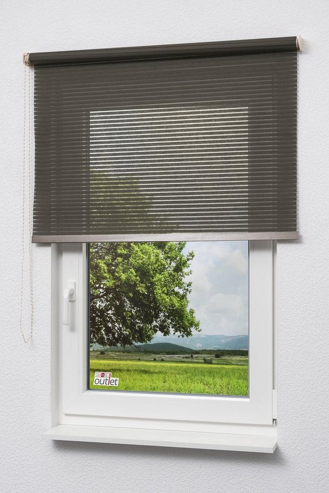Rollo Basisrollo Holzdekor Streifen Braun, LYSEL®, halbtransparent, HxB 190x60cm Bild 4