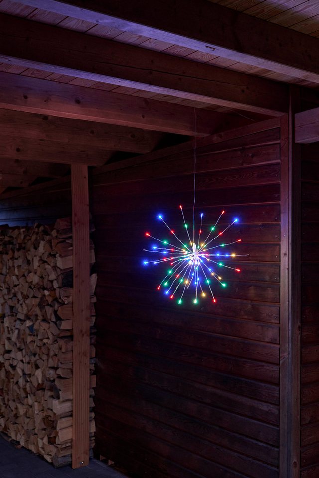 Northpoint LED-Lichterkette Eiskristallleuchte 90 LEDs Ø50cm für Innen und Außen Timer 10m Kabel Bild 3