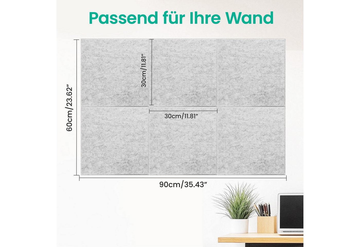 Youyijia Bastelfilz Filz Pinnwand mit 60 Pinnnadeln 6 Stück Selbstklebende Filzboard