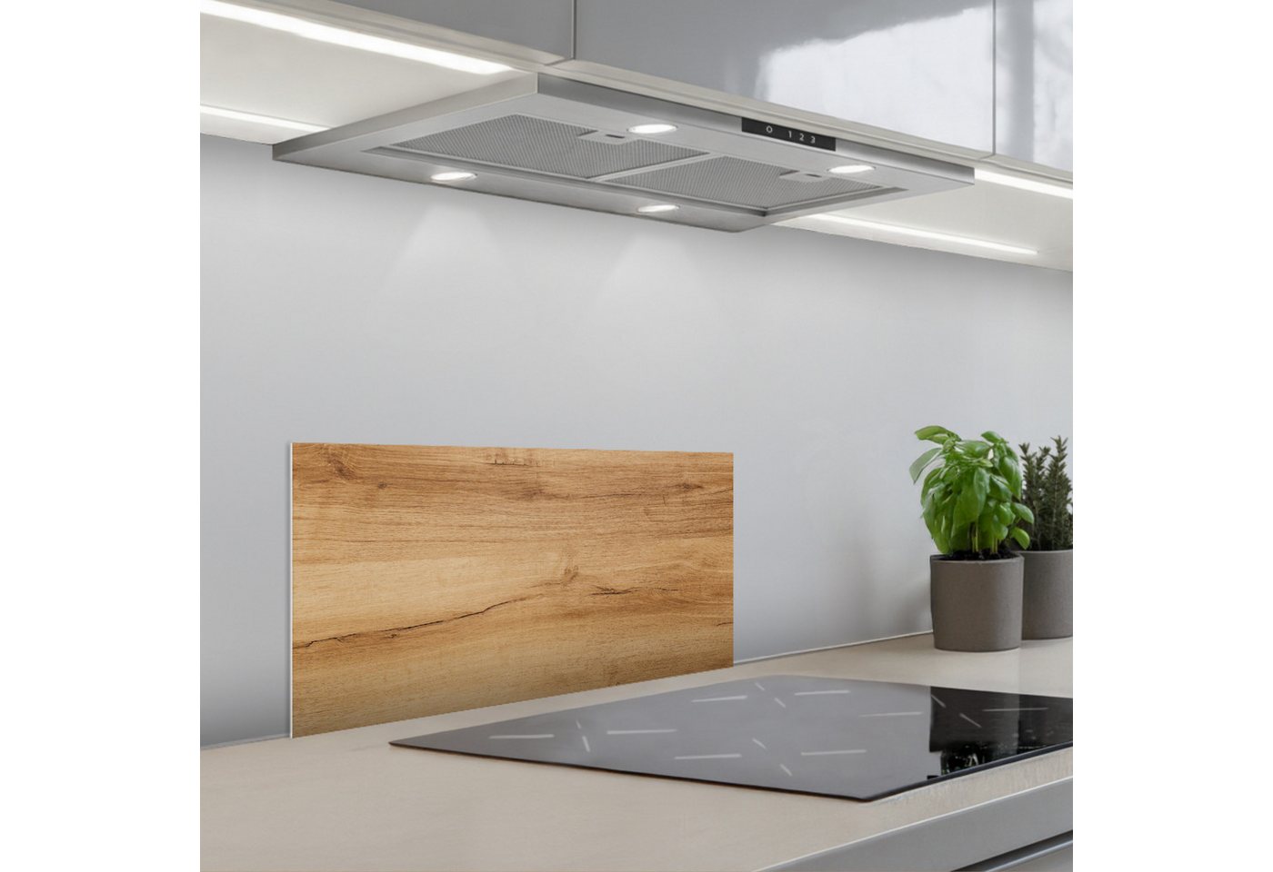 KitchenYeah Küchenrückwand selbstklebend (keine Folie) Holzoptik/print - Braun - Holz, (1-tlg), Küchenrückwand, Spritzschutz, Kitchen, 60x30 cm Bild 2