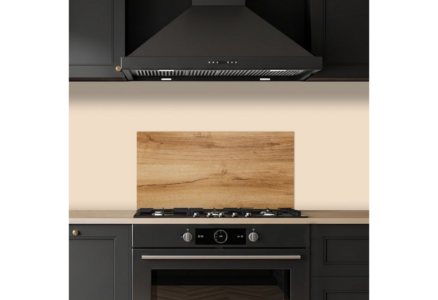 KitchenYeah Küchenrückwand selbstklebend (keine Folie) Holzoptik/print - Braun - Holz, (1-tlg), Küchenrückwand, Spritzschutz, Kitchen, 60x30 cm Bild 4