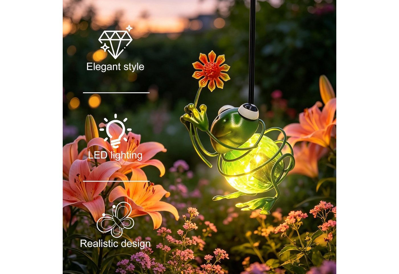 FELIXLEO LED Solarleuchte Solar Schmetterlinge Außen Solar Deko Garten Hängend Wetterfest LED