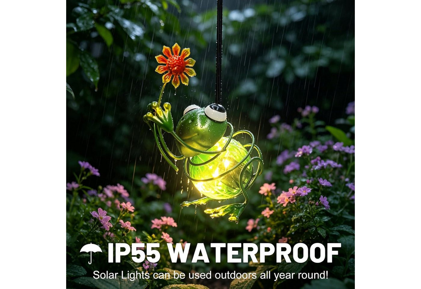 FELIXLEO LED Solarleuchte Solar Schmetterlinge Außen Solar Deko Garten Hängend Wetterfest LED Bild 4