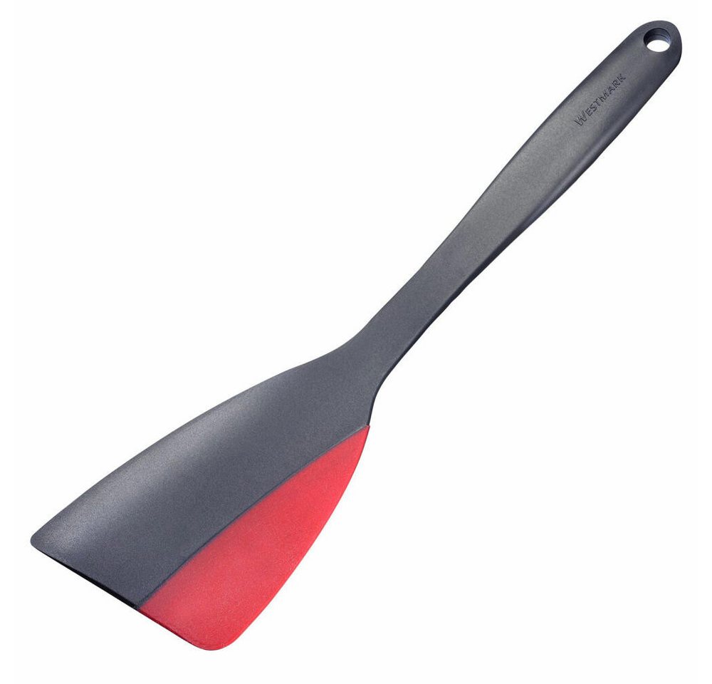 WESTMARK Pfannenwender 2 Stück, mit Schaber, mit Silikonkante, Länge: 31 cm, Flexi, starre und flexible Seite, spülmaschinengeeignet, BPA-frei Bild 4