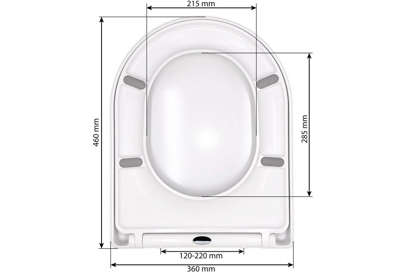 Gentlemen WC-Sitz WC Sitz mit Absenkautomatik (Toilettendeckel mit QuickClean Funktion – Einfacher Einbau von oben, Antibakteriell dank Duroplast), Quick Release Halterung, SoftClose, Antibakteriell Bild 2