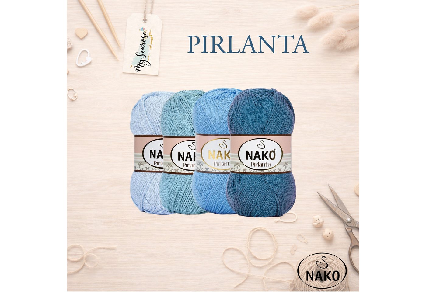 NAKO 5 x NAKO Pirlanta Häkelwolle, 225 m, Häkelgarn,Strickgarn,Amigurumi,Strickwolle Bild 4