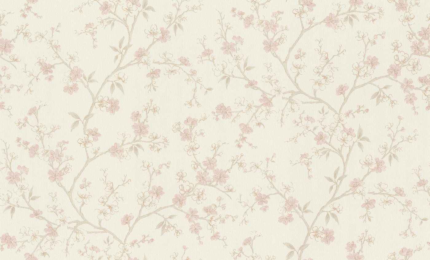 Rasch Vliestapete, strukturiert, Blumen, (1 Rolle, 1 St), Geblümt, doppelbreit (106cm) Bild 3
