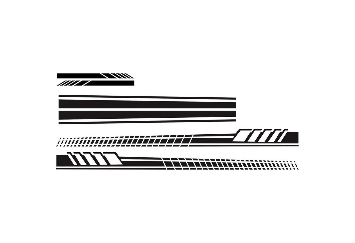 LuxusKollektion Aufkleber Auto Aufkleber 5PCS Racing Streifen Vinyl Rückspiegel Tür Schwarz Bild 2