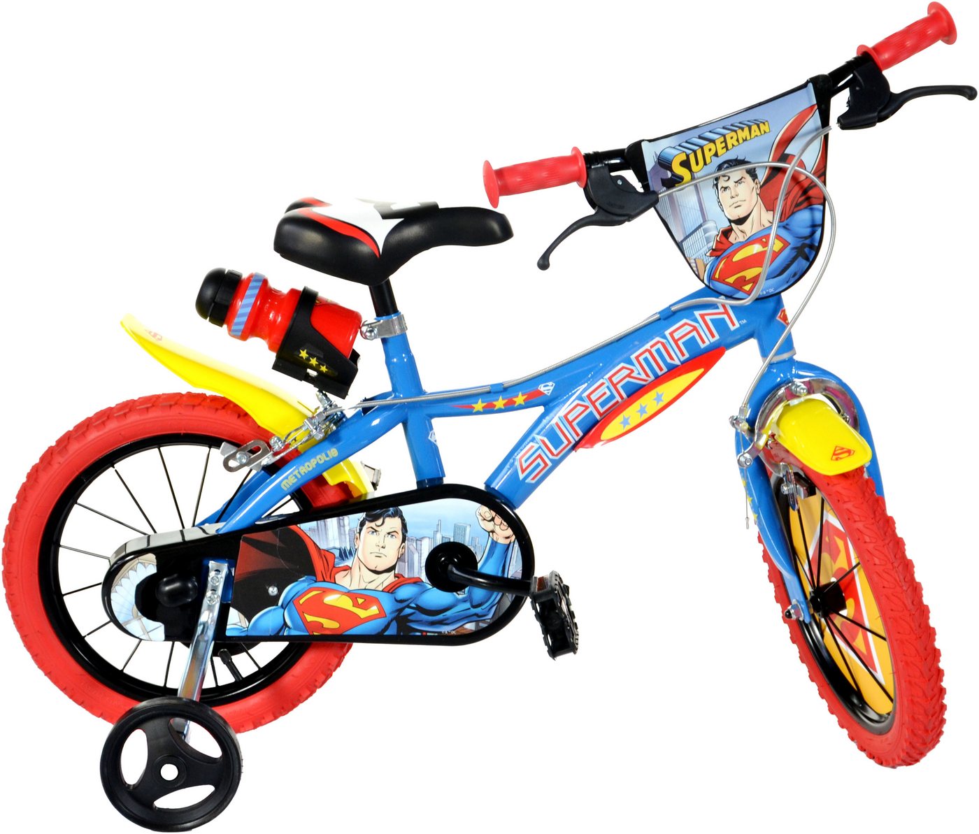 Dino Bikes Kinderfahrrad Superman 14" Kinderfahrrad 3-6 Jahre, 1 Gang, ohne Schaltung