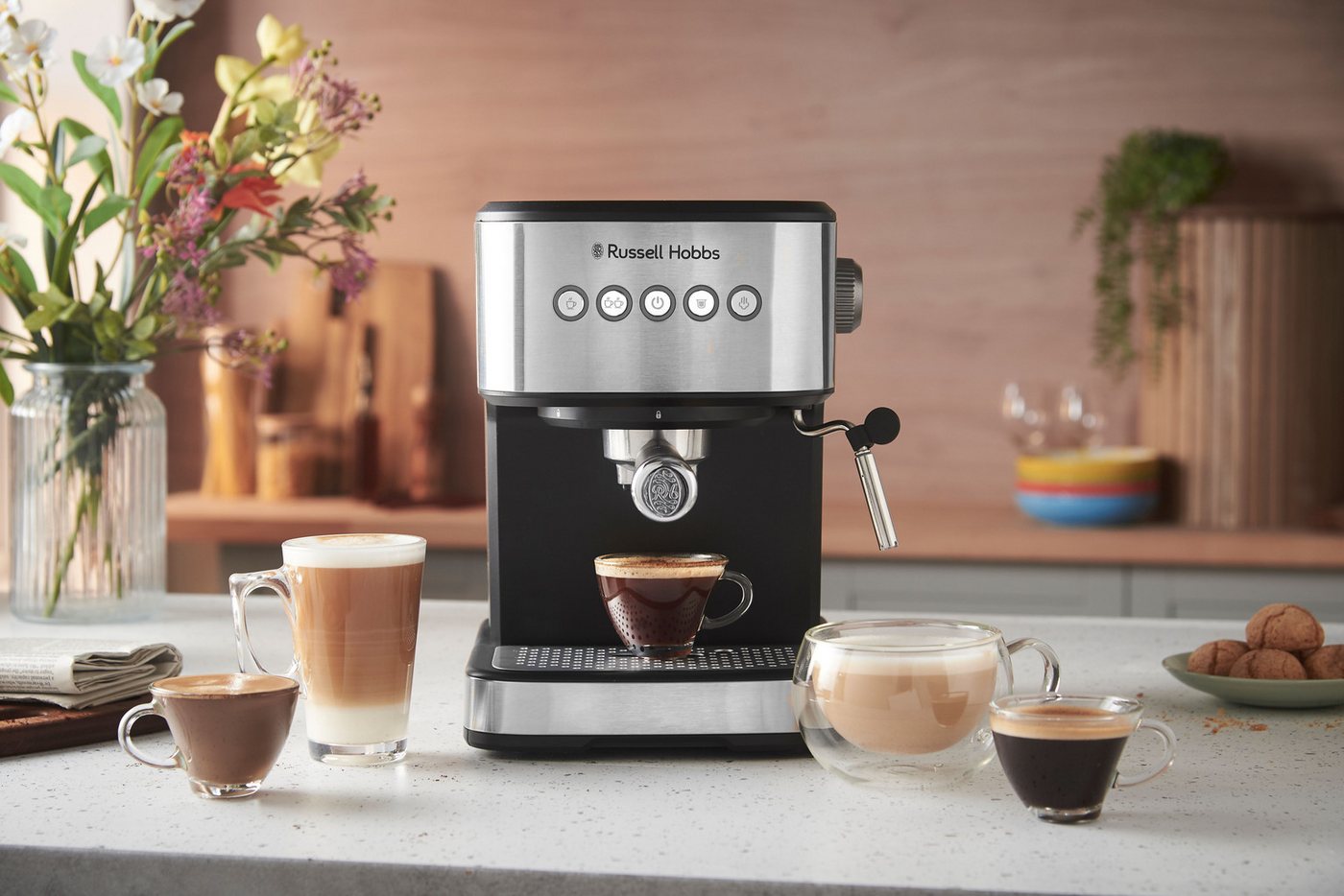 RUSSELL HOBBS Espressomaschine, 1.100 Watt, 1,5-l-Wassertank Bild 3