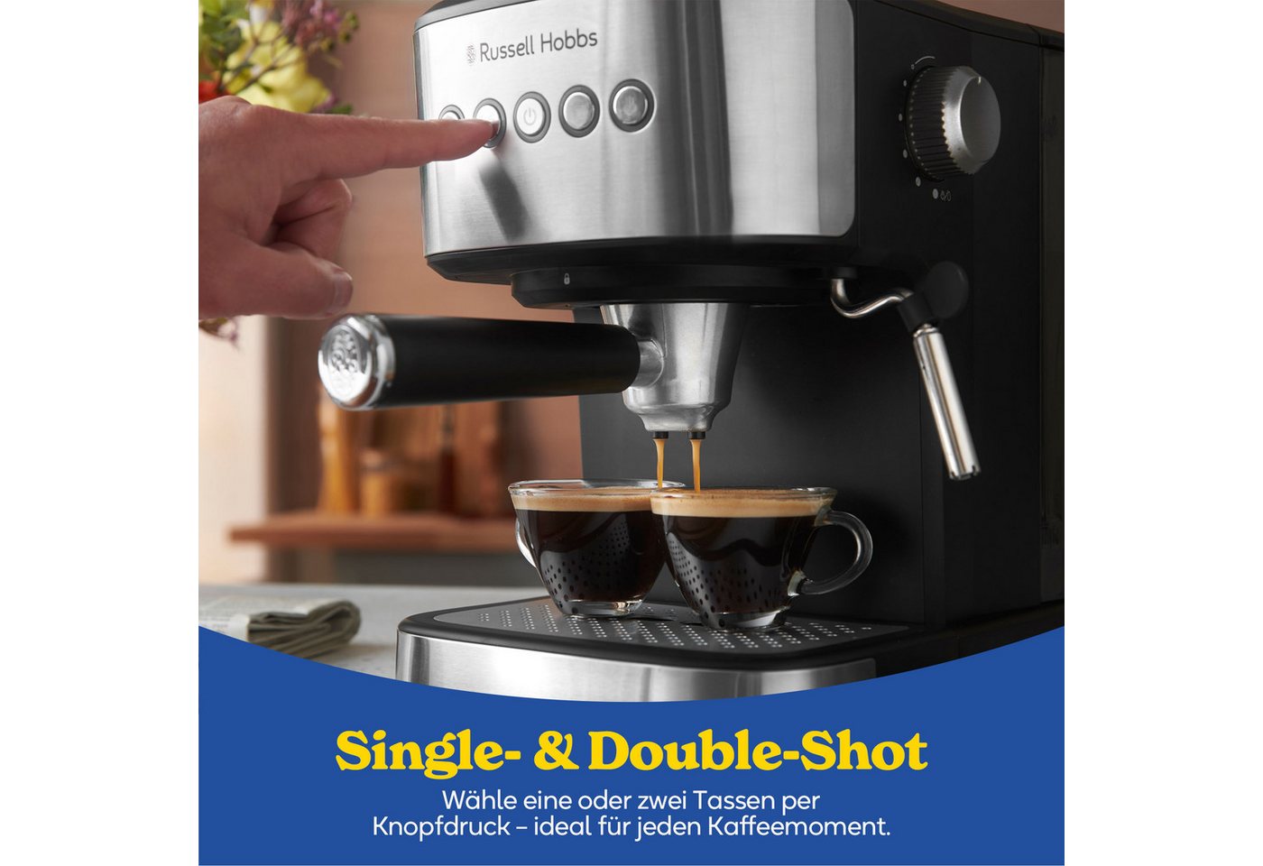 RUSSELL HOBBS Espressomaschine, 1.100 Watt, 1,5-l-Wassertank Bild 5