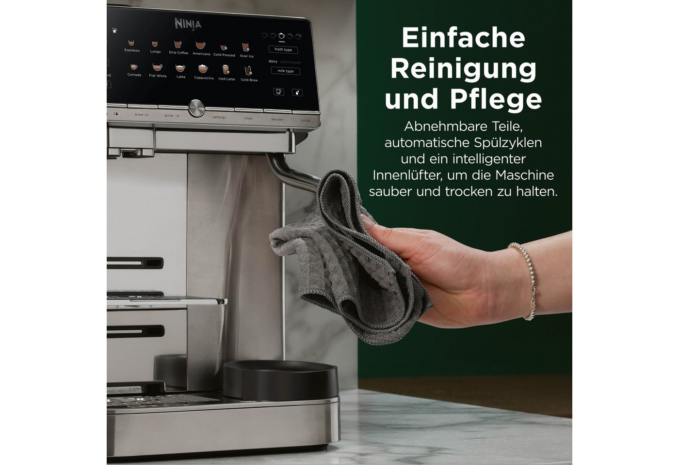 NINJA Kaffeevollautomat AutoBarista Pro Kaffeemaschine AE1051EU, 2 individuelle Benutzerprofile für Getränke Bild 4