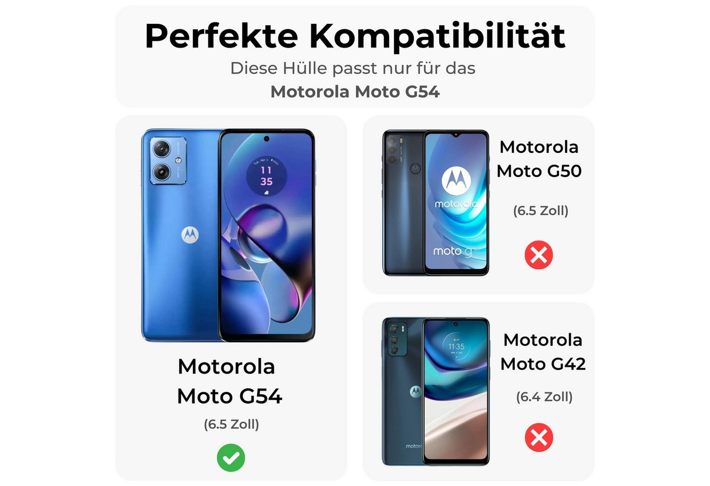 betterfon Handykette für Motorola Moto G06 / G06 Power Hülle mit Band Kartenfächer, Hände frei – mit Silikonhülle & Schnur für flexiblen Alltag