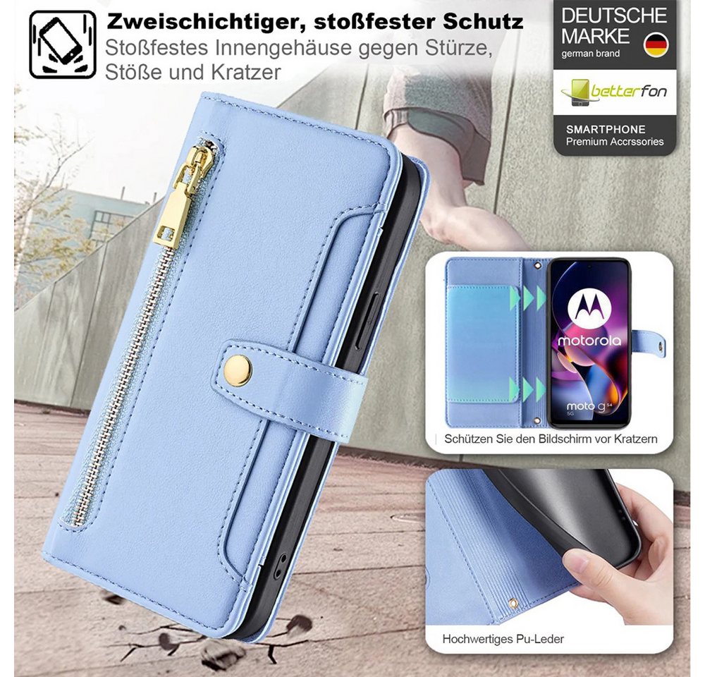 betterfon Handykette für Motorola Moto G06 / G06 Power Hülle mit Band Kartenfächer, Hände frei – mit Silikonhülle & Schnur für flexiblen Alltag Bild 2