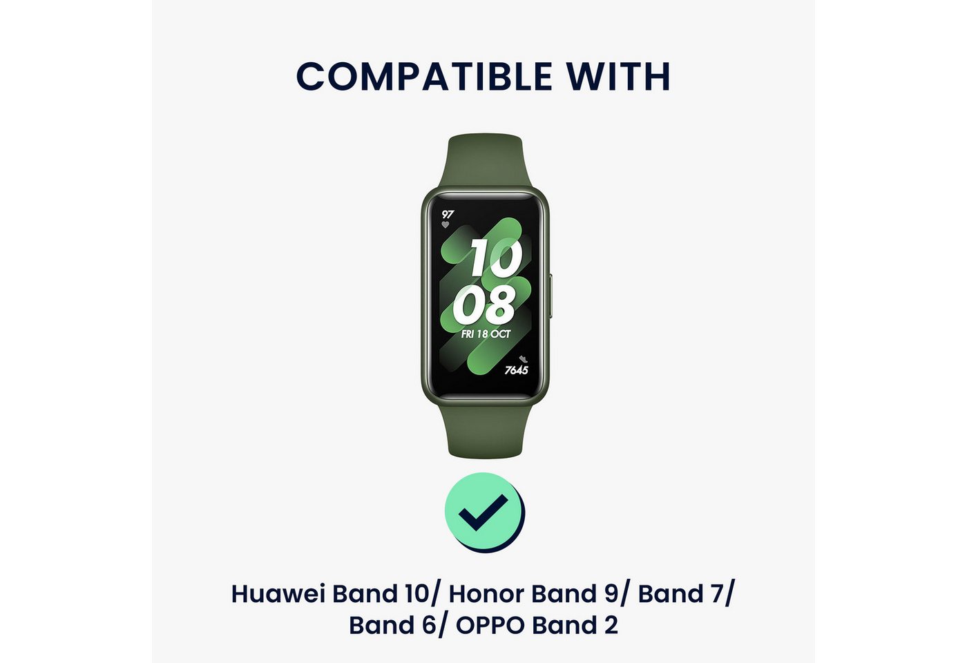 kwmobile USB Ladegerät für Huawei Band 10 / Honor Band 9 / Band 7 / Band 6 / Smartwatch-Ladekabel, (12.80 cm), Smart Watch Ladestation - Ladekabel mit Standfunktion