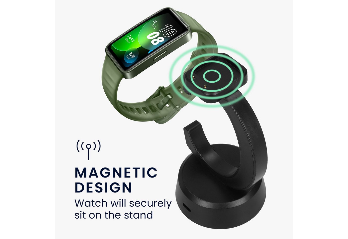 kwmobile USB Ladegerät für Huawei Band 10 / Honor Band 9 / Band 7 / Band 6 / Smartwatch-Ladekabel, (12.80 cm), Smart Watch Ladestation - Ladekabel mit Standfunktion Bild 2