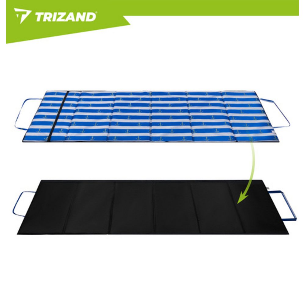 Trizand Strandmuschel Strandmatte Badematte, Personen: 1 (Spar-Set, 1 tlg., faltbar), wasserdichte Unterseite schützt Sie beim Entspannen Bild 4