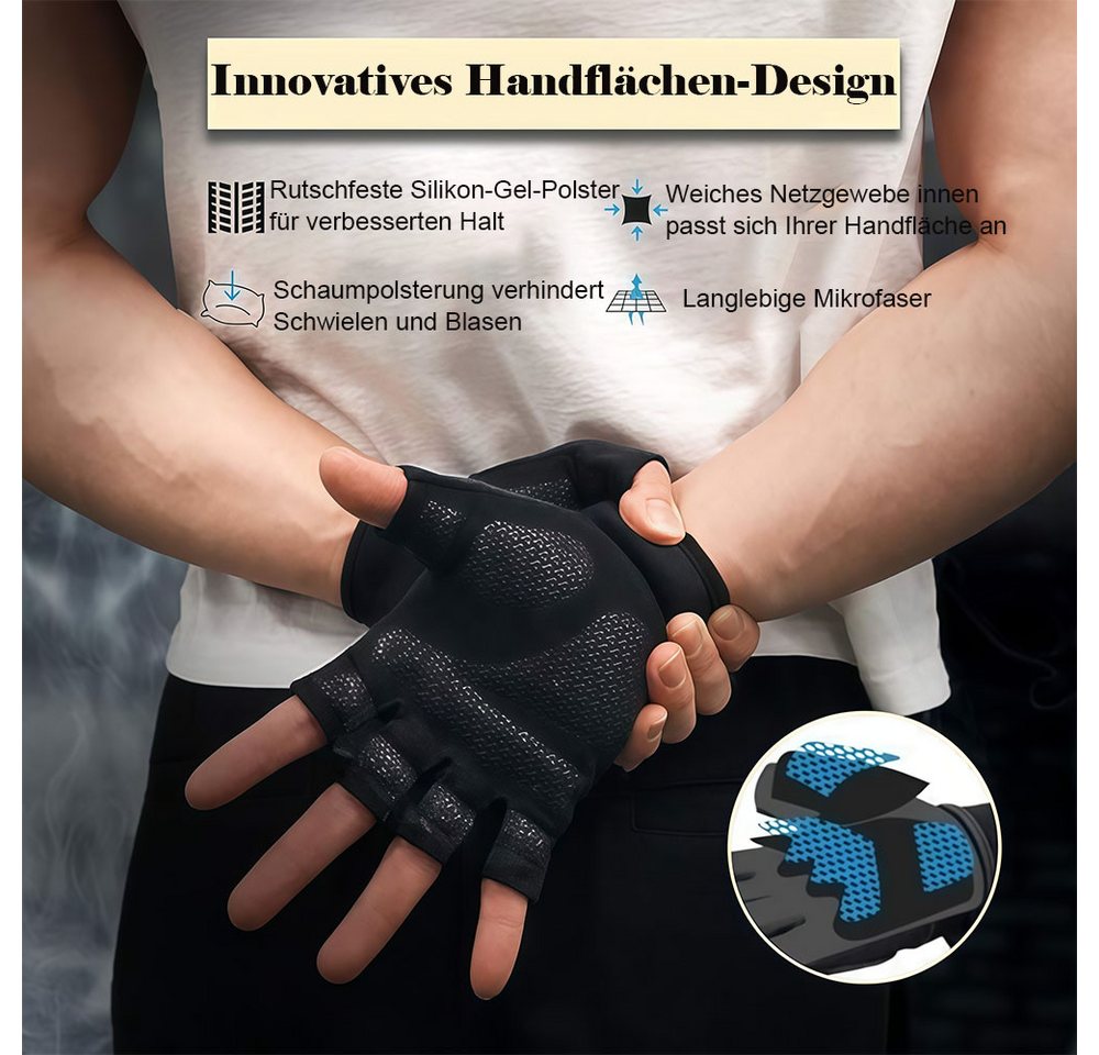 AFKSMILE Multisporthandschuhe Fitness Handschuhe, Trainingshandschuhe für Bodybuilding, Radsport,Gym Fitness Handschuhe, Krafttraining,Sporthandschuhe für Damen und Herren Bild 2