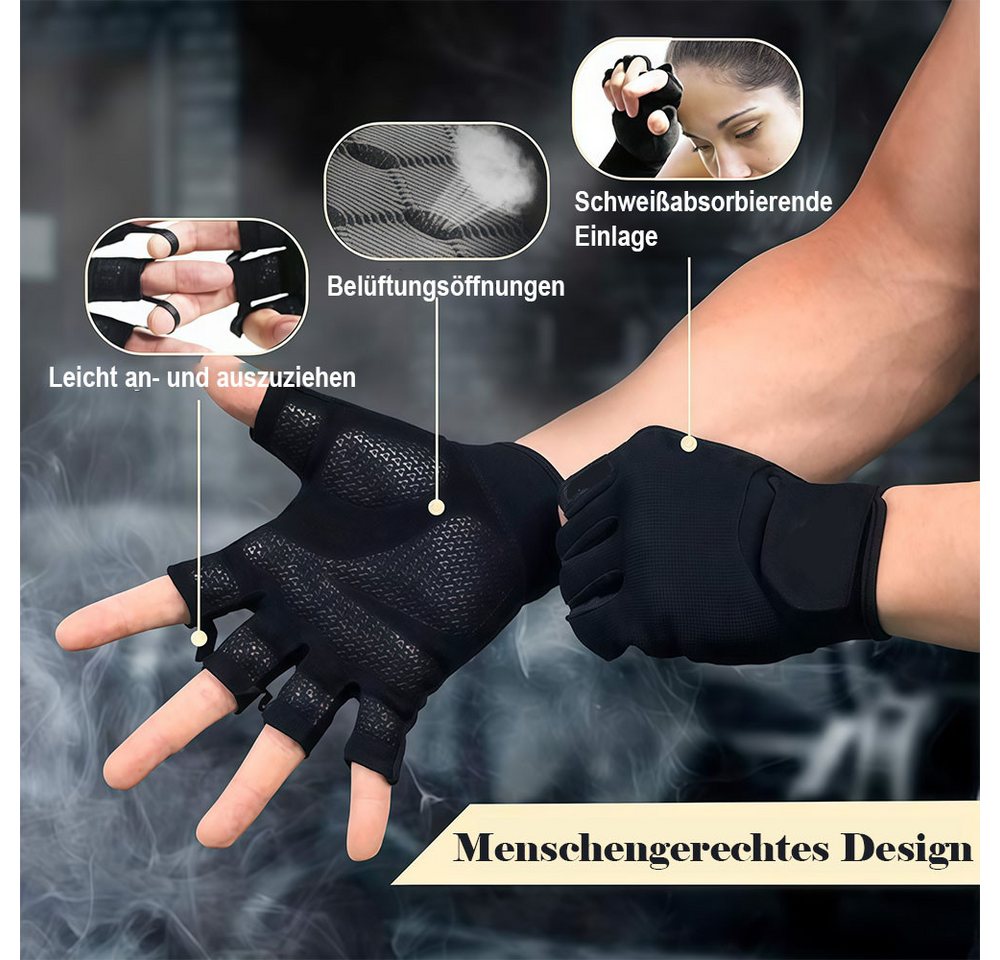 AFKSMILE Multisporthandschuhe Fitness Handschuhe, Trainingshandschuhe für Bodybuilding, Radsport,Gym Fitness Handschuhe, Krafttraining,Sporthandschuhe für Damen und Herren Bild 4