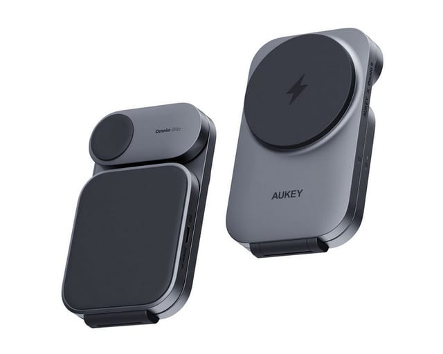 Aukey LC-MC312 MagFusion Z Qi2 3-in-1 Foldable Wireless Charging Station