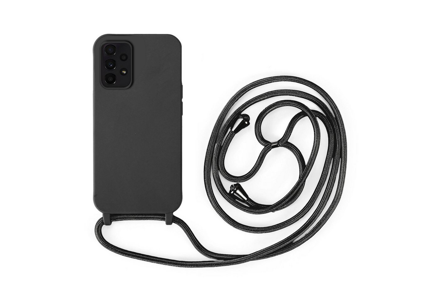 betterfon Handykette für Samsung Galaxy A23 5G Hülle mit Band & Kordel Bumper Schwarz Matt, Hände frei – mit Silikonhülle & Schnur für flexiblen Alltag Bild 5