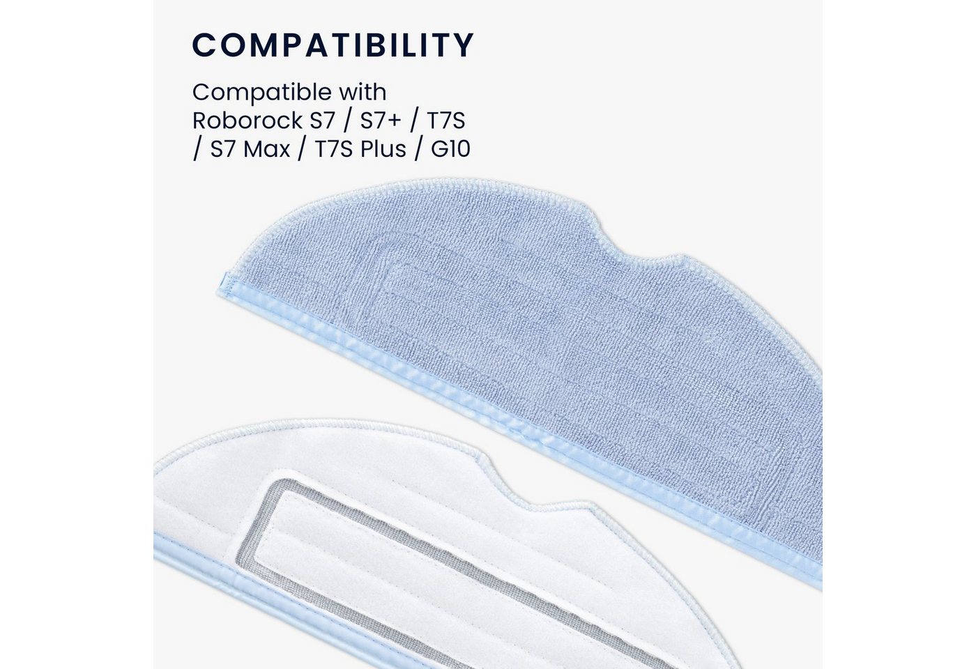 kwmobile Saugroboter 2x Wischtücher kompatibel mit Roborock S7 / S7+ / T7S / S7 Max / T7S, Ersatz Wischtücher
