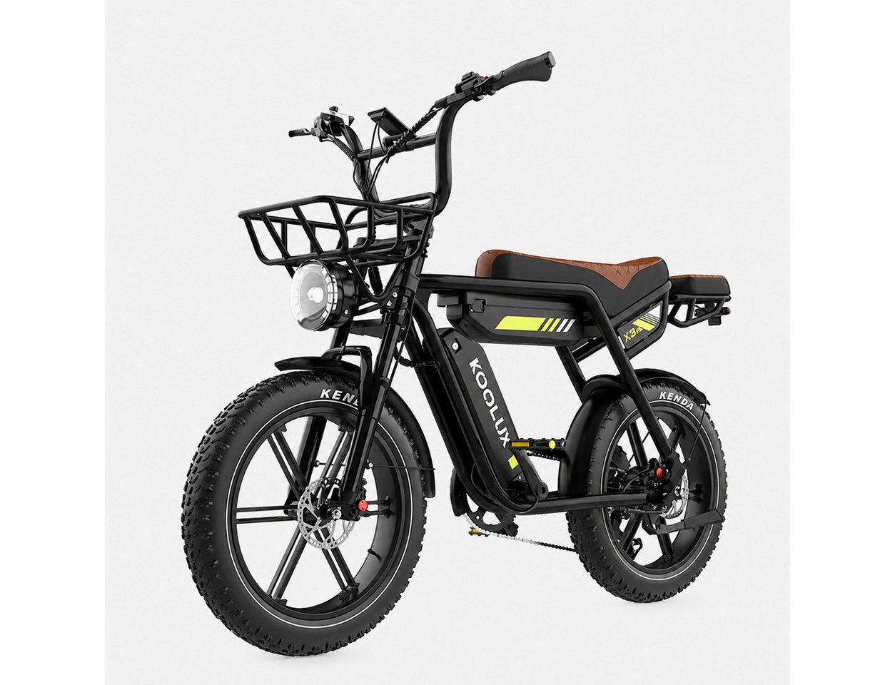 PixelPilot E-Bike Mountainbike X9Pro 20 Zoll Fatbike mit 48V 31,2Ah Doppelakku, Heckmotor, 1497,6 Wh, 20x4.0 Reifen, Frontkorb, Gepäckträger, BMS, IP54