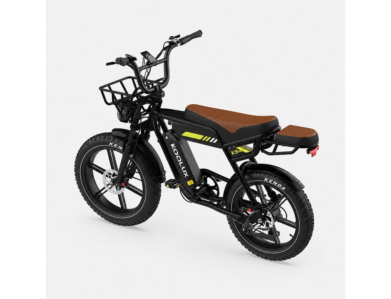 PixelPilot E-Bike Mountainbike X9Pro 20 Zoll Fatbike mit 48V 31,2Ah Doppelakku, Heckmotor, 1497,6 Wh, 20x4.0 Reifen, Frontkorb, Gepäckträger, BMS, IP54 Bild 2