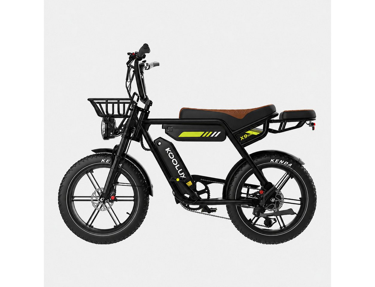 PixelPilot E-Bike Mountainbike X9Pro 20 Zoll Fatbike mit 48V 31,2Ah Doppelakku, Heckmotor, 1497,6 Wh, 20x4.0 Reifen, Frontkorb, Gepäckträger, BMS, IP54 Bild 4
