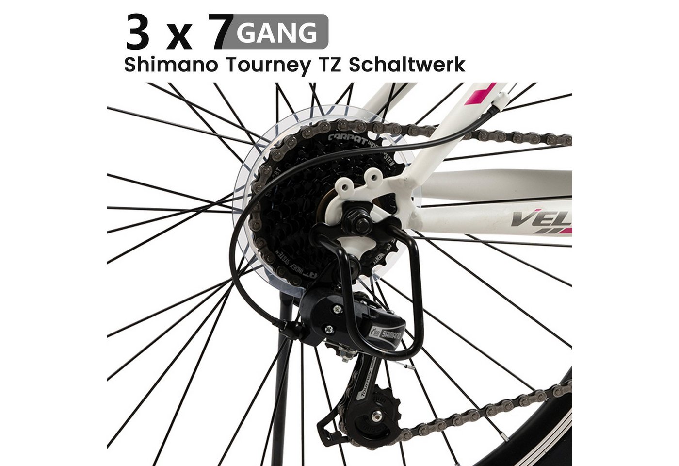 Velors Mountainbike 20, 24 Zoll Fahrrad Kinderfahrrad Mädchen und Jungen, 21 Gang Shimano Tourney Schaltwerk, Kettenschaltung, Hochwertiger Rahmen, Jugendfahrrad MTB Hardtail Fahrrad Bild 2