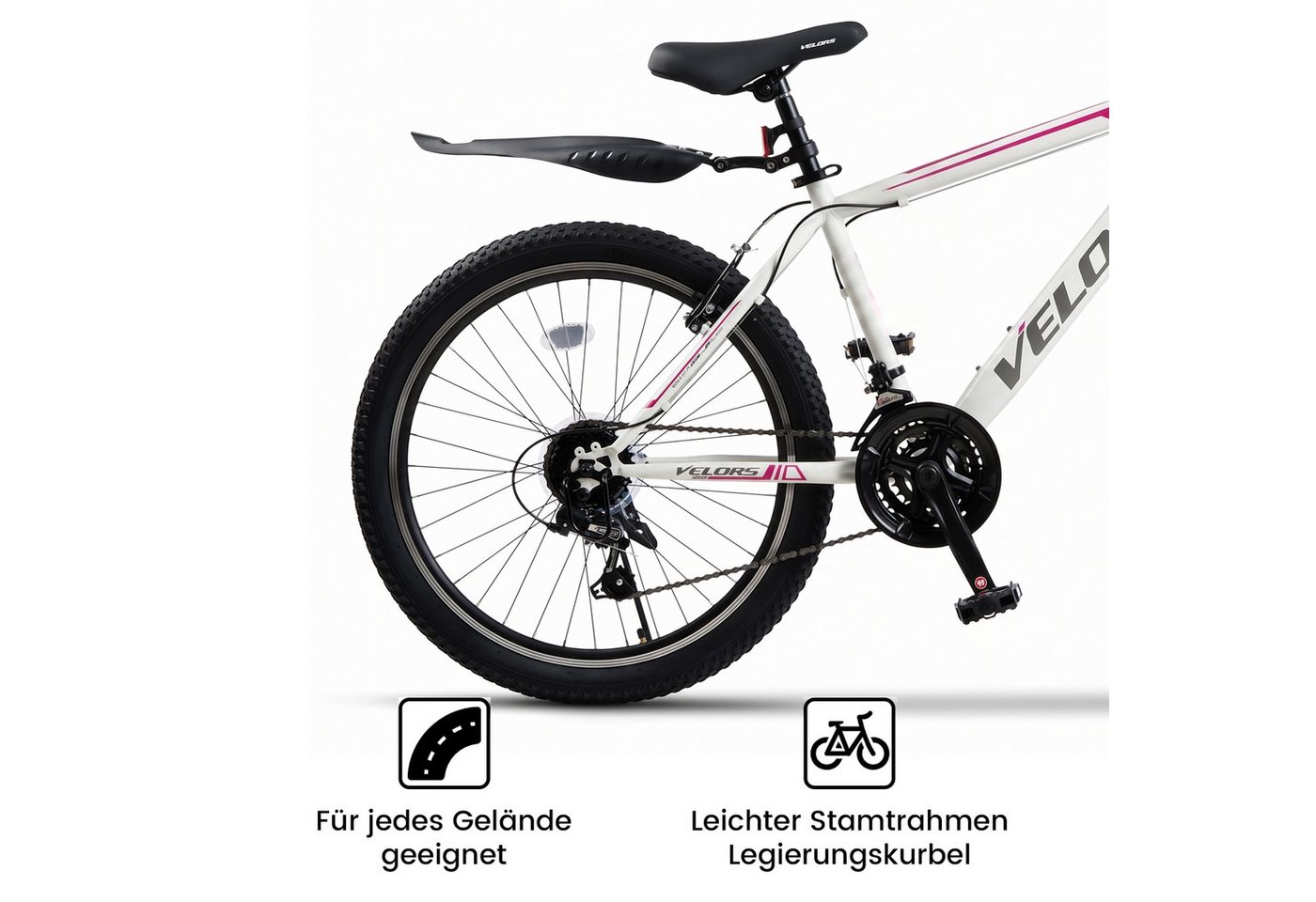 Velors Mountainbike 20, 24 Zoll Fahrrad Kinderfahrrad Mädchen und Jungen, 21 Gang Shimano Tourney Schaltwerk, Kettenschaltung, Hochwertiger Rahmen, Jugendfahrrad MTB Hardtail Fahrrad Bild 4