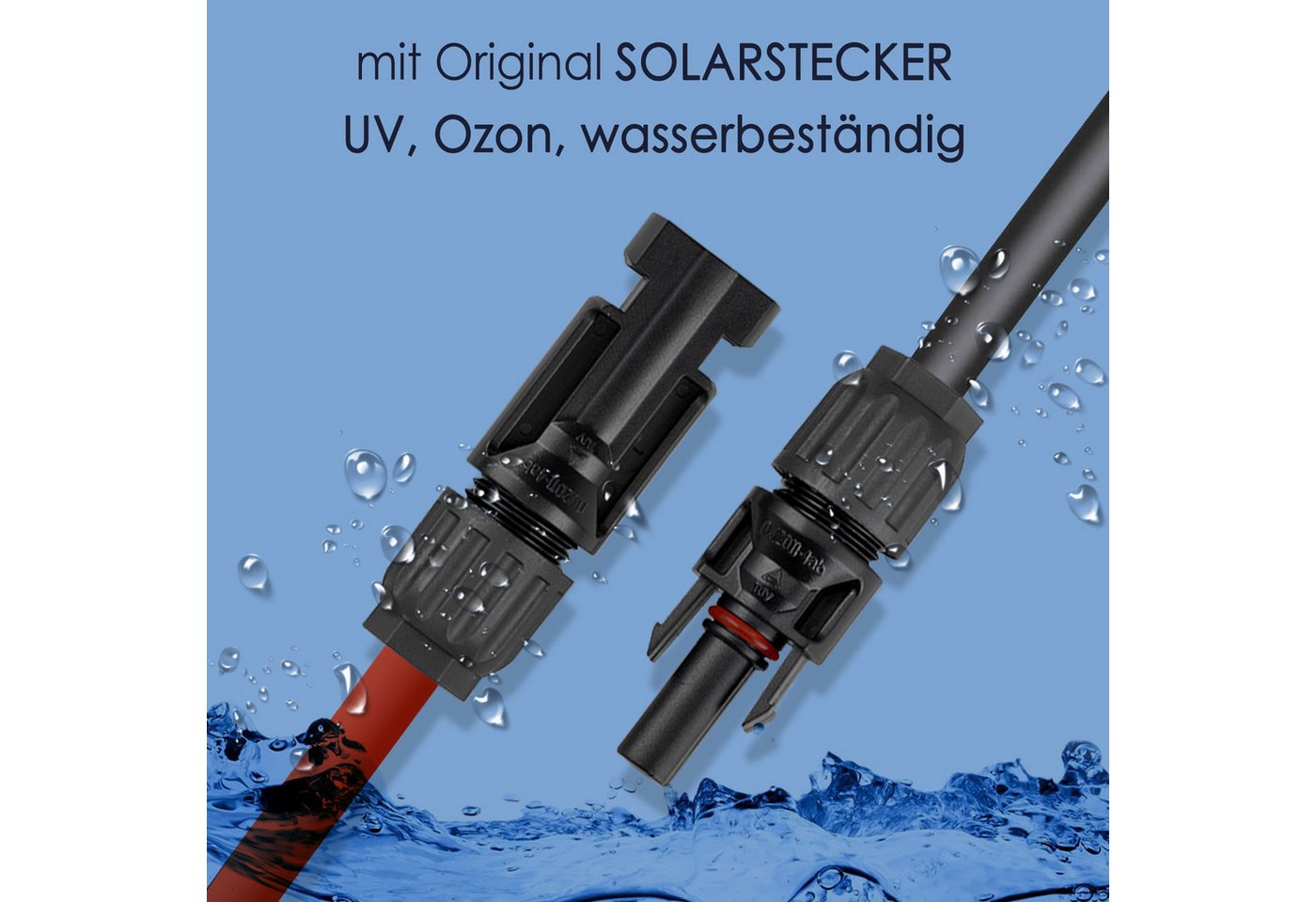 enjoy solar 4mm² /6mm² mit Solarsteckern für Solarpanel und Laderegler 1-20m Solarkabel, (1500 cm), Profi Solarkabel mit Steckern und Aderendhülsen(Ladereglersseite) Bild 3