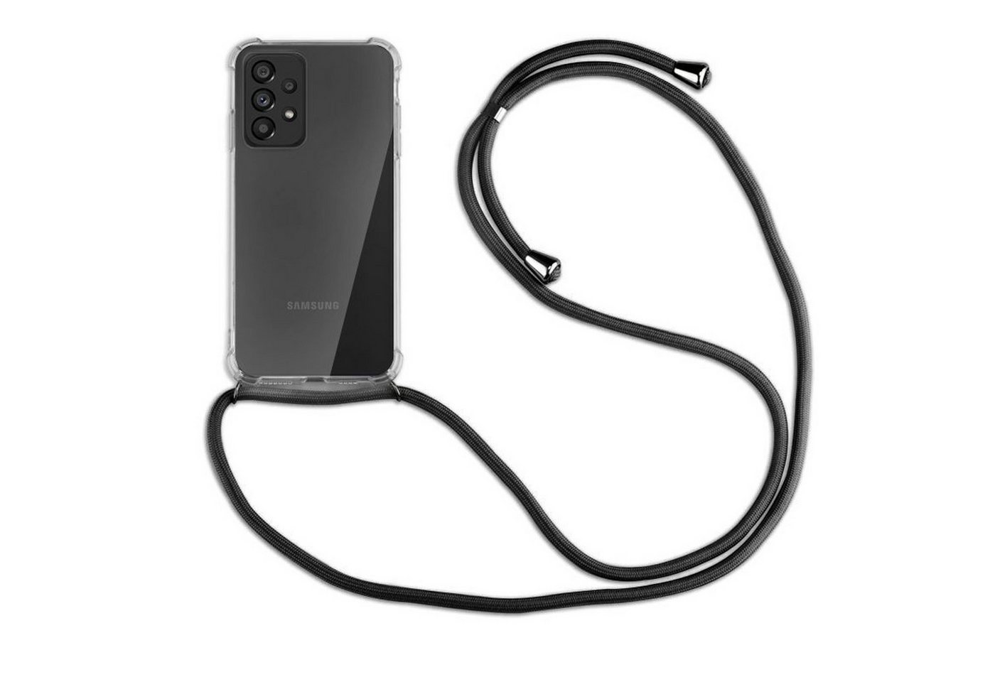 betterfon Handykette für Samsung Galaxy A53 Handyhülle mit Band & Kordel Bumper Schwarz, Hände frei – mit Silikonhülle & Schnur für flexiblen Alltag Bild 2