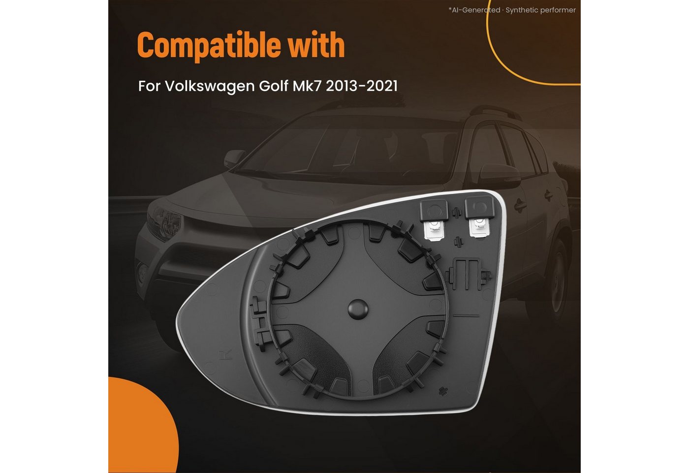 maXpeedingrods Autospiegel, Konvex Spiegelglas Rechts for Volkswagen Golf Mk7 2013-2021 5G0857522 Bild 2