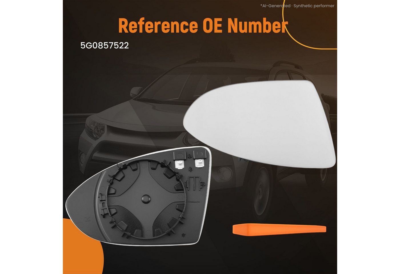 maXpeedingrods Autospiegel, Konvex Spiegelglas Rechts for Volkswagen Golf Mk7 2013-2021 5G0857522 Bild 3