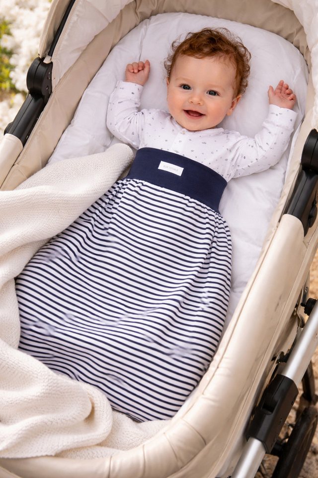 La Bortini Pucksack Fußsack Sommer Frühjahr Stramplersack für Babys Kleinkinder gestreift Bild 5