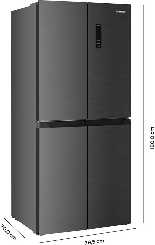 Heinrich´s Multi Door HSBS 3099 IX, 180 cm hoch, 79.5 cm breit, Side by Side Kühlschrank 271 L Kühl-, 150 L Gefriervolumen Bild 4