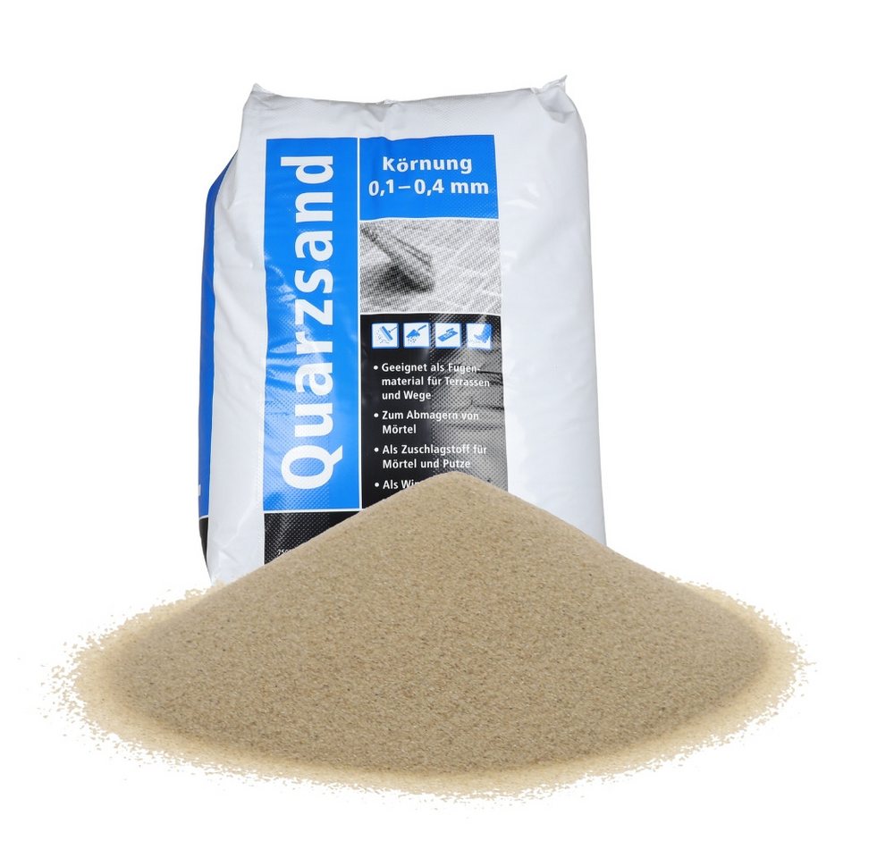 GarPet Fugensand Quarzsand Feuergetrocknet 25 Kg 0,1 - 0,4mm Sand Fugensand Strahlsand
