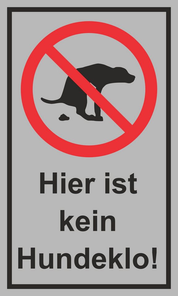 Hermann Schütz Hinweisschild Kein Hundeklo Hinweisschild Kunststoff 150 x 250 mm, (1 St., 1 Schild)