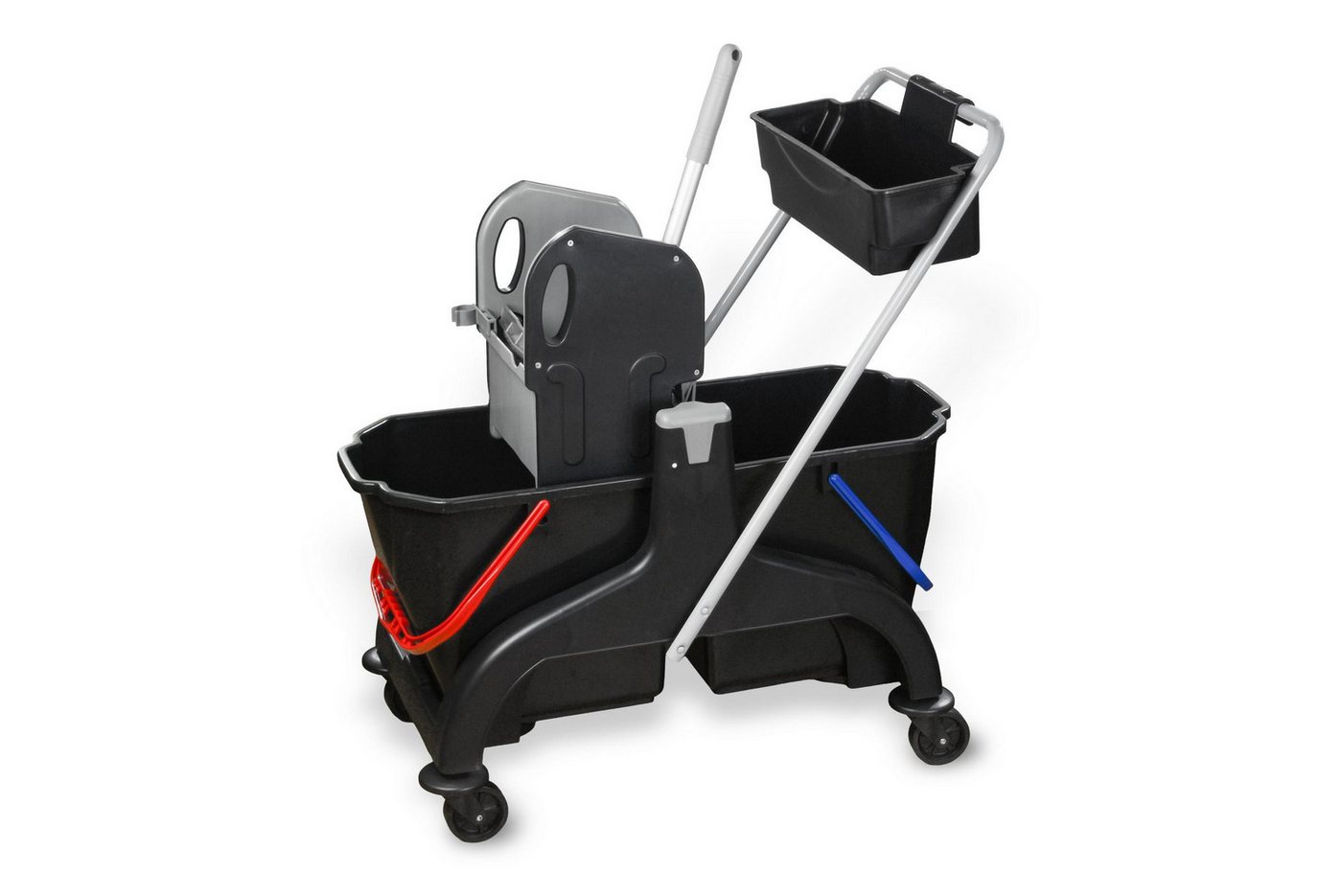 Hypafol Putzwagen, 2x25L Doppelkammersystem mit Mopp-Presse Schwarz Bild 4