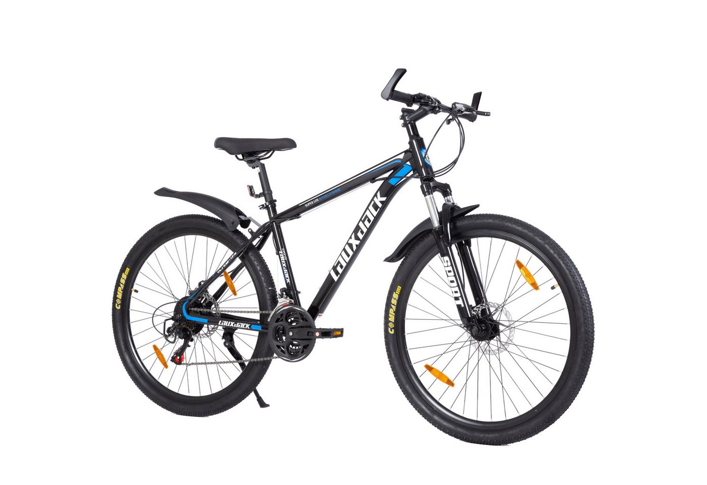 Lauxjack Mountainbike Lauxjack Fahrrad 26 & 27.5 Zoll für Damen und Herren, Kettenschaltung, 21 Gang, Kettenschaltung, 21 Gang Shimano, Mountainbike mit Scheibenbremsen, Sportliches Design