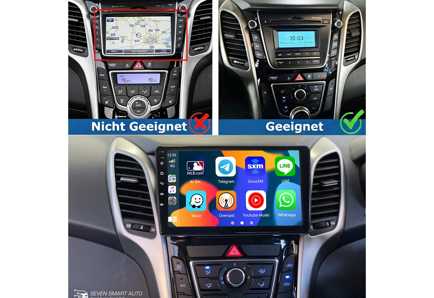 ESSGOO DAB+ 6+128G 8Core Android 15 Autoradio Carplay Für Hyundai i30 2012-16 Autoradio (RDS, Digitalradio (DAB), FM, AM, 6+128G, Carplay Android Auto Bluetooth EQ USB GPS Navi WIFI Touchscreen) Bild 5